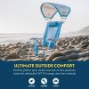 imageGCI OUTDOOR Backpack Beach Chair  Reclining Folding Chair with Durable Armrests Drink Holder ampamp Carry Straps Perfect for Beach Trips ampamp Picnics  Nautical BlueRoyal Blue