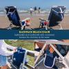 imageGCI OUTDOOR Backpack Beach Chair  Reclining Folding Chair with Durable Armrests Drink Holder ampamp Carry Straps Perfect for Beach Trips ampamp Picnics  Nautical BlueRoyal Blue