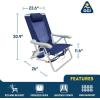 imageGCI OUTDOOR Backpack Beach Chair  Reclining Folding Chair with Durable Armrests Drink Holder ampamp Carry Straps Perfect for Beach Trips ampamp Picnics  Nautical BlueRoyal Blue