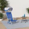 imageGCI OUTDOOR Backpack Beach Chair  Reclining Folding Chair with Durable Armrests Drink Holder ampamp Carry Straps Perfect for Beach Trips ampamp Picnics  Nautical BlueRoyal Blue