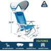 imageGCI OUTDOOR Backpack Beach Chair  Reclining Folding Chair with Durable Armrests Drink Holder ampamp Carry Straps Perfect for Beach Trips ampamp Picnics  Nautical BlueRoyal Blue