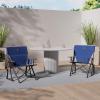 imageGCI OUTDOOR Kickback Rocker Outdoor Rocking Chair with Beverage HolderHeathered Royal