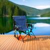 imageGCI OUTDOOR Kickback Rocker Outdoor Rocking Chair with Beverage HolderHeathered Royal