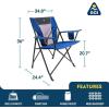 imageGCI Outdoor Comfort Pro Rocker Collapsible Rocking Chair ampamp Outdoor Camping Chair Indigo BlueHeathered Pewter Gray