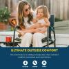 imageGCI Outdoor FirePit Rocker LowRide Outdoor Rocking Chair with Beverage HolderHeathered Indigo