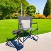 imageGCI Outdoor FirePit Rocker LowRide Outdoor Rocking Chair with Beverage HolderHeathered Pewter