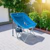 imageGCI Outdoor Pod Rocker Beach Chair  Collapsible Folding Rocking Chair with Drink Holder ampamp Portable Carry Bag  Saybrook Blue