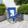 imageGCI Outdoor Waterside Beach Rocker Folding Beach Chair ampamp Portable Rocking Chair Saybrook Blue