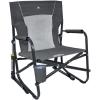 imageGCI Outdoor FirePit Rocker Low Rocking Chair ampamp Outdoor Camping Chair  Pewter