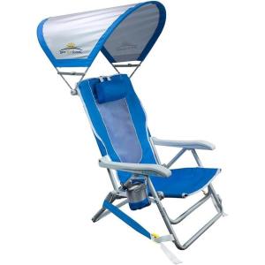 imageGCI OUTDOOR Backpack Beach Chair  Reclining Folding Chair with Durable Armrests Drink Holder ampamp Carry Straps Perfect for Beach Trips ampamp Picnics  Nautical BlueRoyal Blue