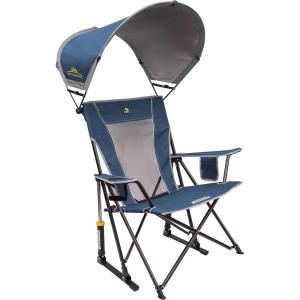 imageGCI Outdoor Comfort Pro Rocker Collapsible Rocking Chair ampamp Outdoor Camping Chair Indigo BlueNeptune Blue