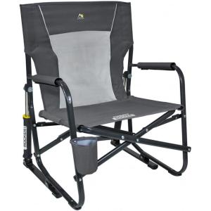 imageGCI Outdoor FirePit Rocker Low Rocking Chair ampamp Outdoor Camping Chair  Pewter