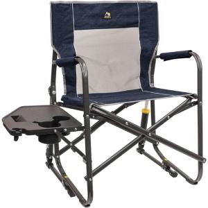 imageGCI Outdoor FirePit Rocker LowRide Outdoor Rocking Chair with Beverage HolderHeathered Indigo