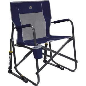 imageGCI Outdoor FirePit Rocker LowRide Outdoor Rocking Chair with Beverage HolderIndigo Blue