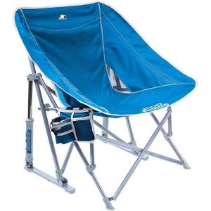 imageGCI Outdoor Pod Rocker Beach Chair  Collapsible Folding Rocking Chair with Drink Holder ampamp Portable Carry Bag  Saybrook Blue